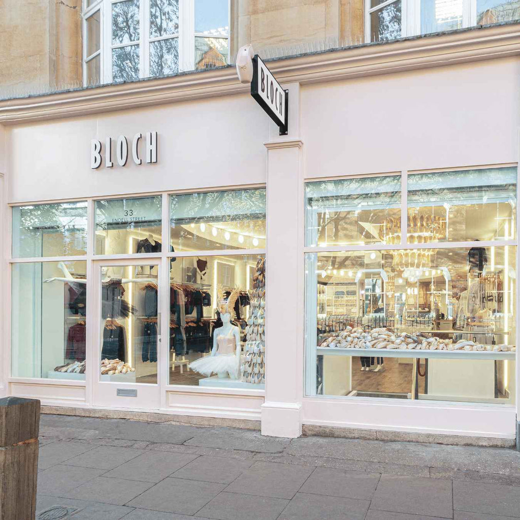 BLOCH London Flagship Storefront with pink exterior and white signage