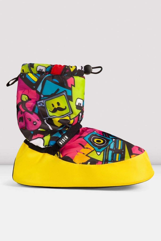 Childrens Sticker Print Warm Up Booties - BLOCH UK