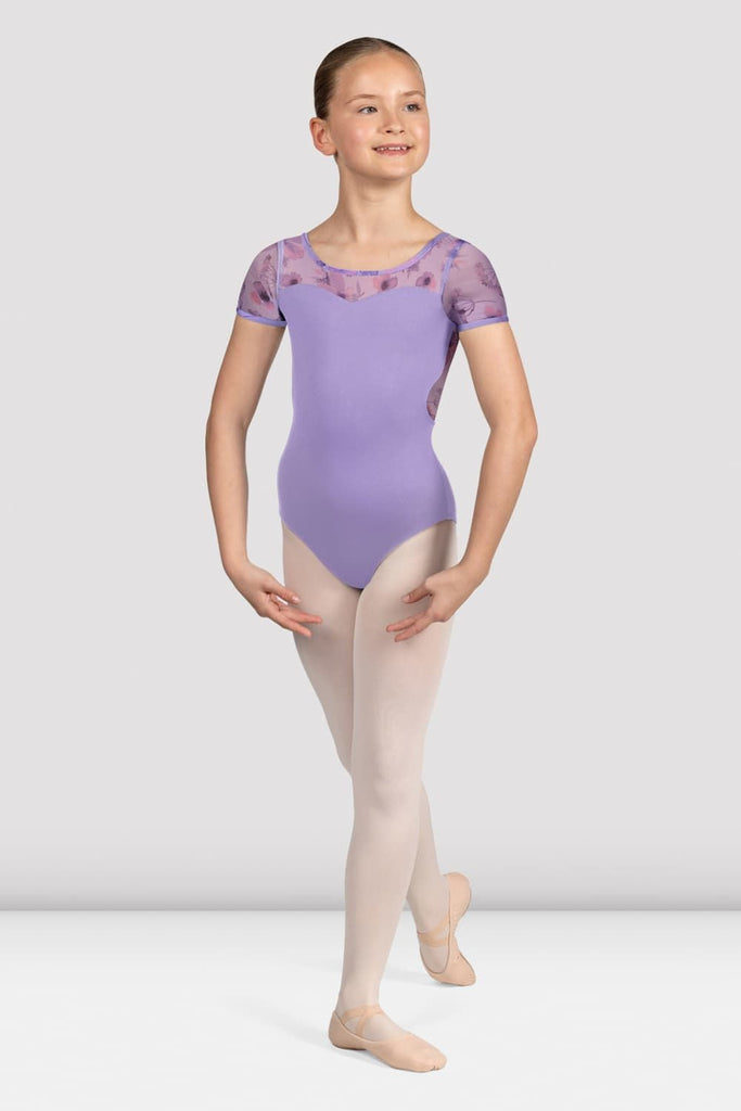 Girls Remi Floral Cap Sleeve Leotard - BLOCH UK