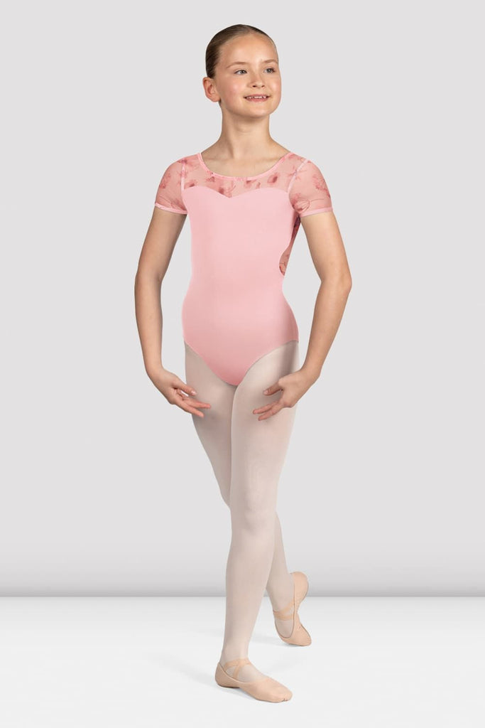 Girls Remi Floral Cap Sleeve Leotard - BLOCH UK